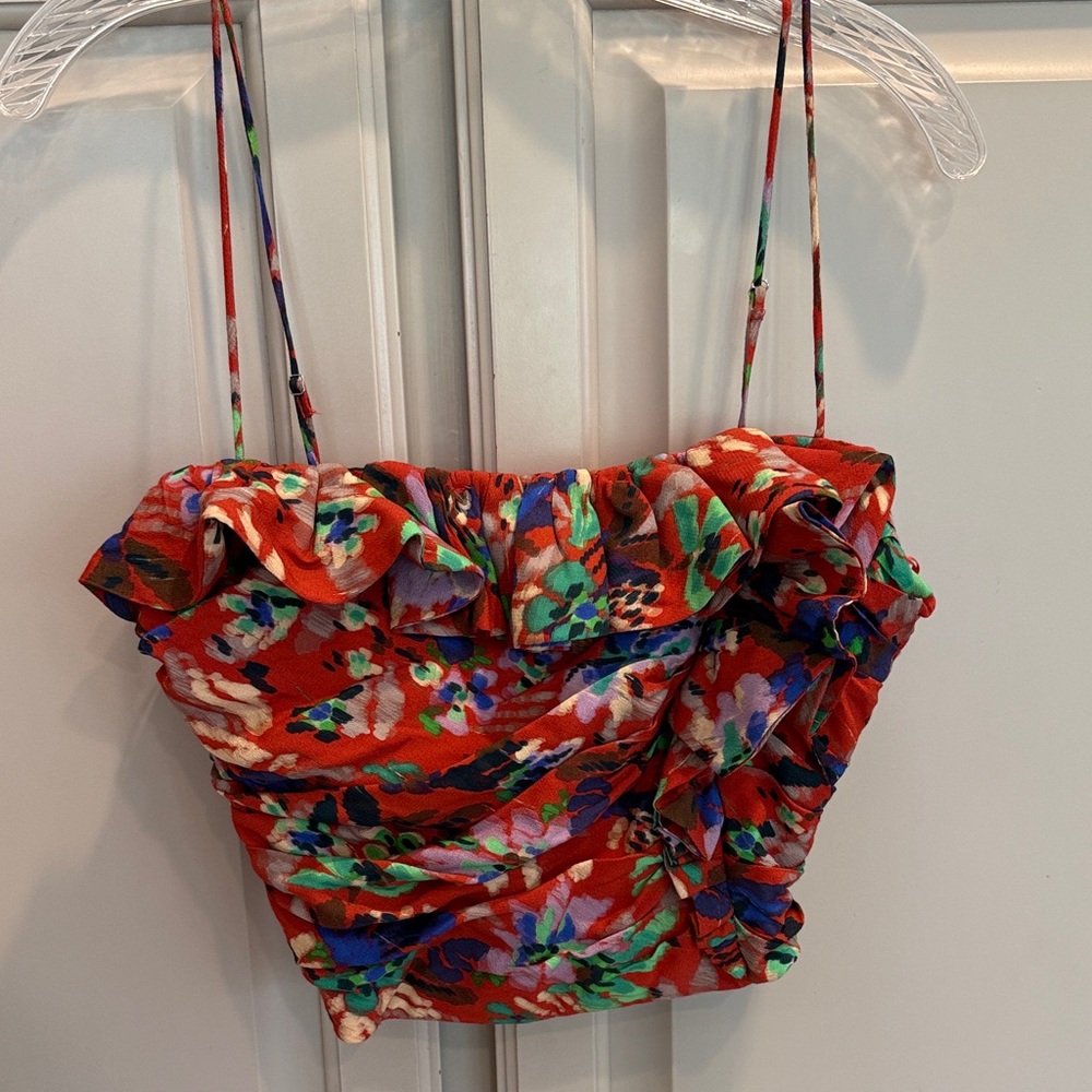 Zara Red Floral Top